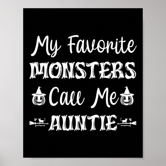 My Favourite Monsters Call Me Auntie Fun Cat Aunt  Poster (Front)