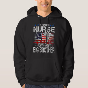 My Favourite Nurse Calls Me Big Brother Retro Fath Hoodie