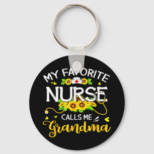 My Favourite Nurse Calls Me Grandma Sunflowers Mot Keychain