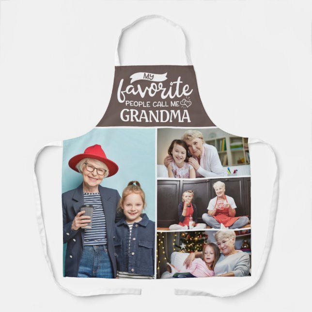 My favourite people call me| 4 family photo collag apron (Front)