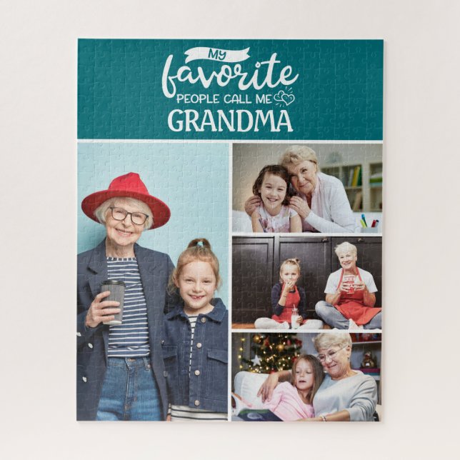 My favourite people call me| 4 family photo collag jigsaw puzzle (Vertical)