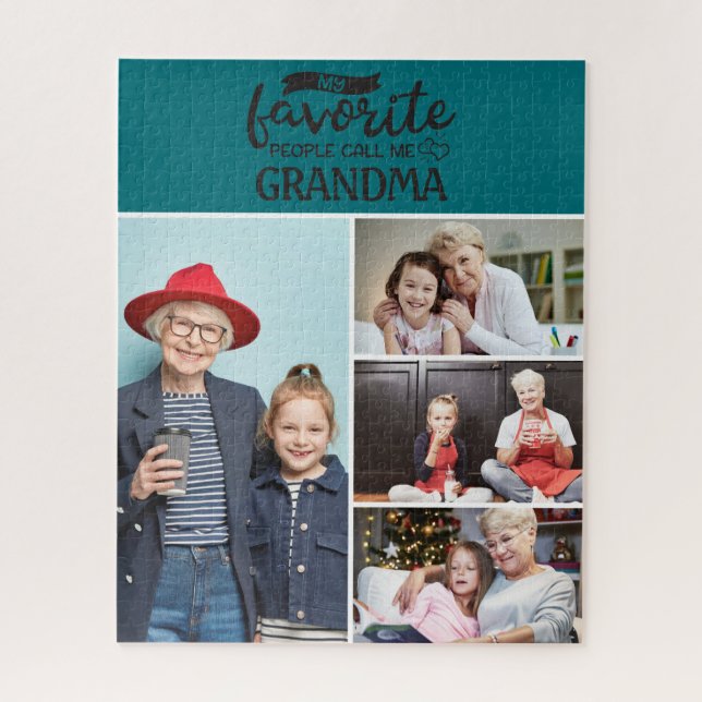 My favourite people call me| 4 family photo collag jigsaw puzzle (Vertical)