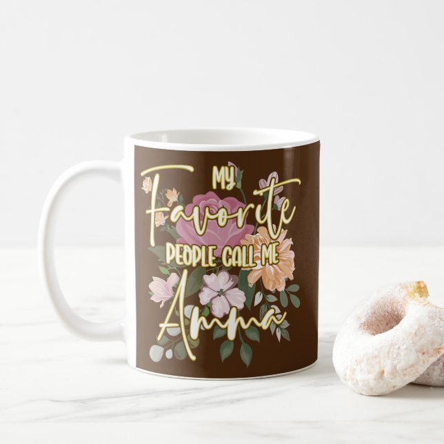 My Favourite People Call Me Amma Grandma  Coffee Mug (With Donut)