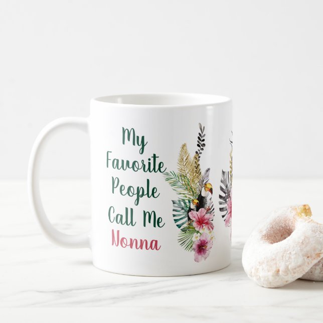 My Favourite People Call Me Custom Aloha Tropical Coffee Mug (With Donut)