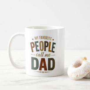 My Favourite People Call Me Dad Retro Vintage Coffee Mug