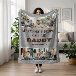 My Favourite People Call Me Daddy Father's Day Fleece Blanket