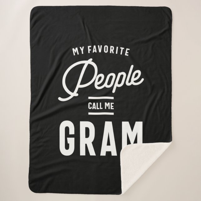 My Favourite People Call Me Gram Sherpa Blanket (Front)