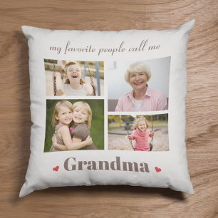 My Favourite People Call Me Grandma Custom Images Throw Pillow