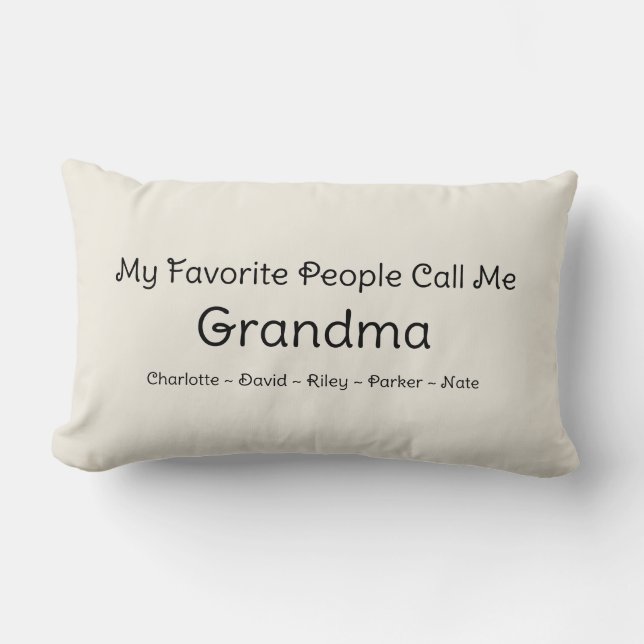 My Favourite People Call Me Grandma Grandchildren Lumbar Pillow (Front)