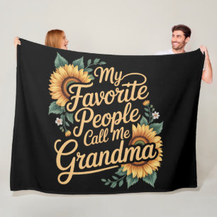 My Favourite People Call Me Grandma Mother's Day Fleece Blanket