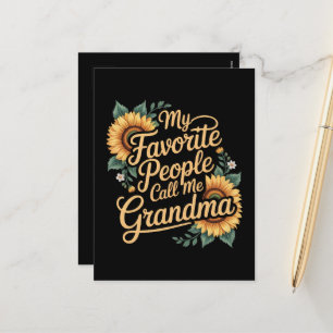 My Favourite People Call Me Grandma Mother's Day Holiday Postcard