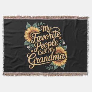 My Favourite People Call Me Grandma Mother's Day Throw Blanket