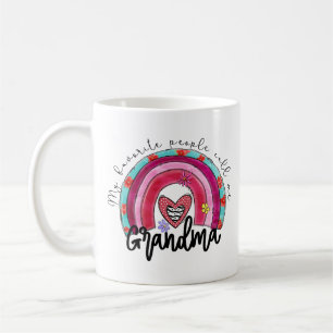 My Favourite People Call Me Grandma Pink Rainbow Coffee Mug