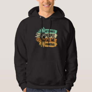 My Favourite People Call Me Grandma Sunflower Moth Hoodie