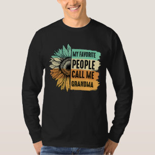 My Favourite People Call Me Grandma Sunflower Moth T-Shirt