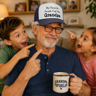My Favourite People Call Me Grandpa Funny Gift Trucker Hat
