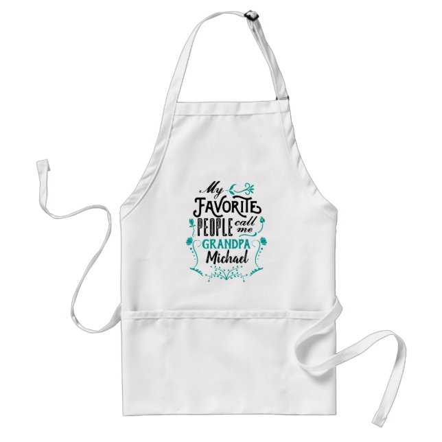 My Favourite People Call Me Grandpa Typography Art Standard Apron (Front)