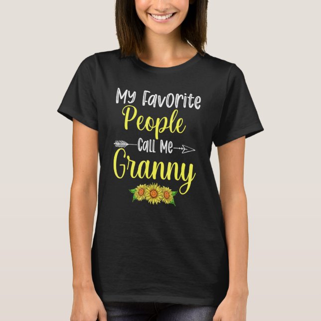 My Favourite People Call Me Granny Sunflower Mothe T-Shirt (Front)