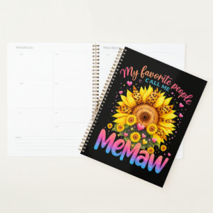 My Favourite People Call Me Memaw Mothers Day Planner