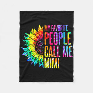 My Favourite People Call Me Mimi Grandma Sunflower Fleece Blanket