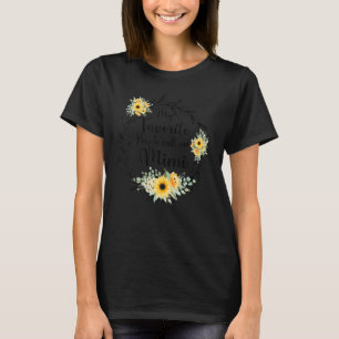 My Favourite People Call Me Mimi Women Flower Deco T-Shirt