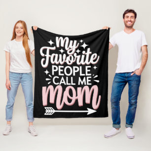 My Favourite People Call Me Mom Mother's Day Flora Fleece Blanket