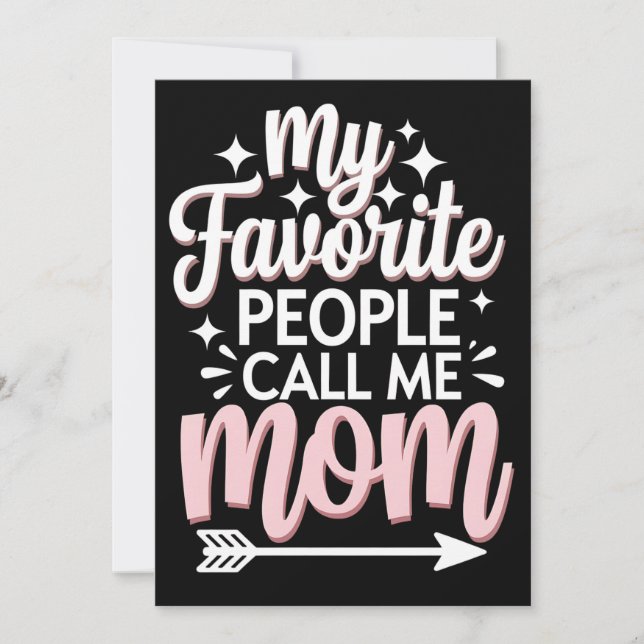 My Favourite People Call Me Mom Mother's Day Flora Invitation (Front)