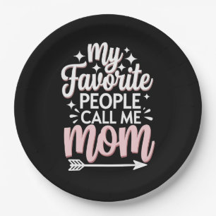 My Favourite People Call Me Mom Mother's Day Flora Paper Plate