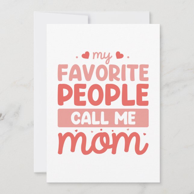 My Favourite People Call Me Mom Thank You Card (Front)
