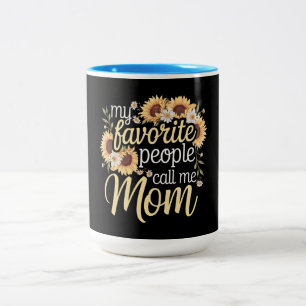 My Favourite People Call Me Mom Two-Tone Coffee Mug