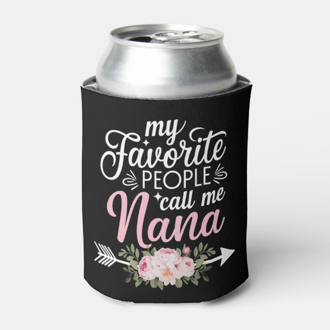 My Favourite People Call Me Nana Mothers Day Flora Can Cooler (Can Front)