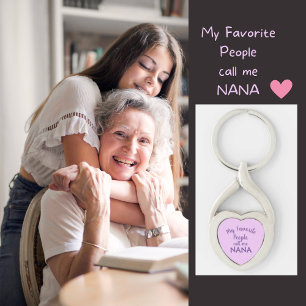 My Favourite People Call Me Nana Purple Heart Keychain