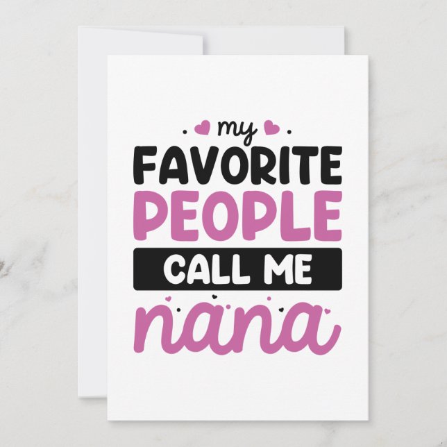 My Favourite People Call Me Nana Thank You Card (Front)
