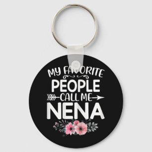 My Favourite People Call Me Nena Cute Pink Floral Keychain