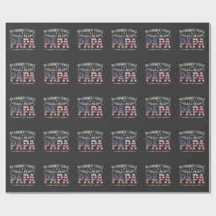 My Favourite People Call Me Papa American Flag Wrapping Paper