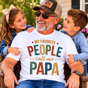 My Favourite People Call Me Papa Retro Vintage T-Shirt