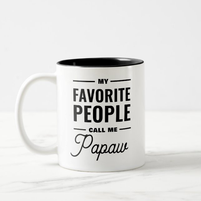 My Favourite People Call Me Papaw Two-Tone Coffee Mug (Left)