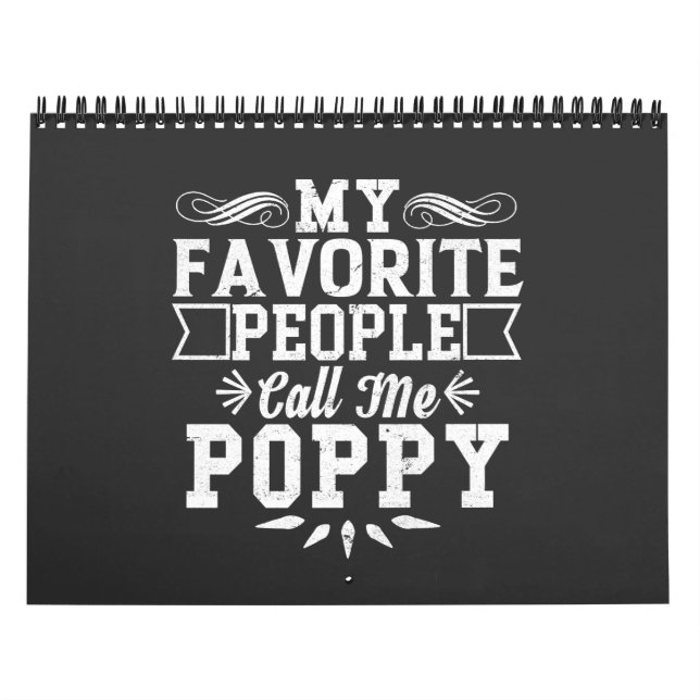My Favourite People Call Me Poppy Father's Day Gif Calendar (Cover)
