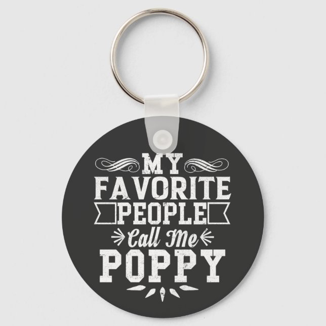 My Favourite People Call Me Poppy Father's Day Gif Keychain (Front)