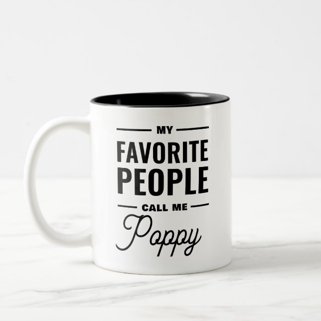 My Favourite People Call Me Poppy Two-Tone Coffee Mug (Left)
