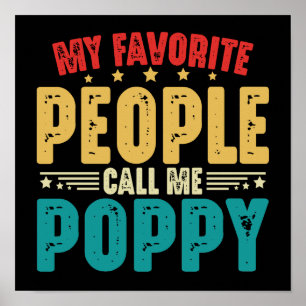 My Favourite People Call Me Poppy Vintage Fathers Poster