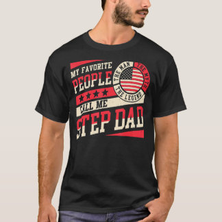 My Favourite People Call Me Stepdad Men Retro Papa T-Shirt