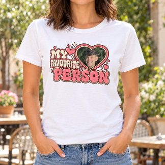 My Favourite Person Custom Photo Retro Heart T-Shirt