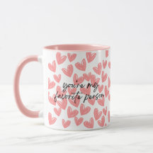 My Favourite Person Pink Hearts Two-Tone Mug