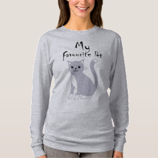 My Favourite Pet Minimalist Cat Line Art T-Shirt