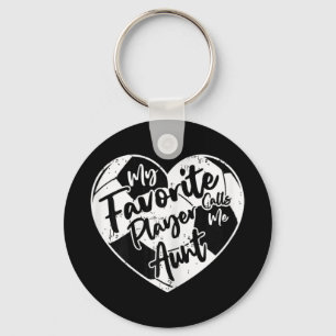 My Favourite Player Calls Me Aunt Soccer Heart  Keychain