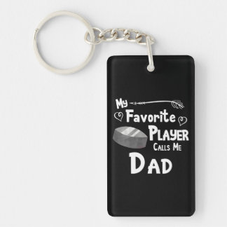 My Favourite Player Calls Me Dad Hockey Puck Keychain