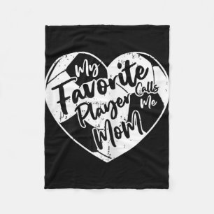 My Favourite Player Calls Me Mom Soccer Heart Fleece Blanket