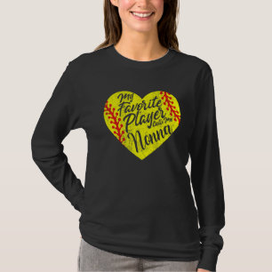 My Favourite Player Calls Me Nonna Softball Heart T-Shirt