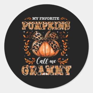 My Favourite Pumpkins Call Me Grammy Thanksgiving  Classic Round Sticker